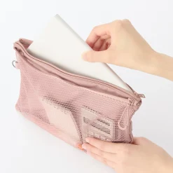 Sale Muji Étui en polyester à double fermeture éclair L