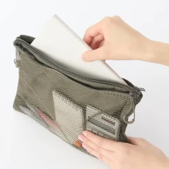 Sale Muji Étui en polyester à double fermeture éclair L