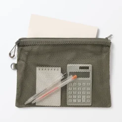 Sale Muji Étui en polyester à double fermeture éclair L