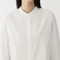 New Muji Tunique à col montant en popeline de coton biologique pour femme