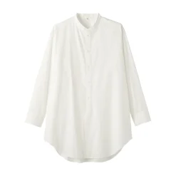New Muji Tunique à col montant en popeline de coton biologique pour femme