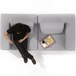 Hot Muji Unité d'angle de canapé modulable ‐ Gris (Dont Eco‐part. 6,50 €)