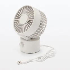 Outlet Muji Ventilateur de bureau oscillant port USB Blanc