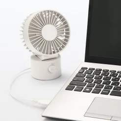 Outlet Muji Ventilateur de bureau oscillant port USB Blanc