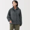 Outlet Muji Veste à capuche déperlante et compacte en nylon pour femme