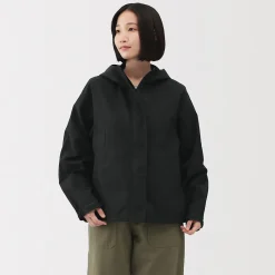 Outlet Muji Veste à capuche déperlante et compacte en nylon pour femme