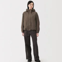 Outlet Muji Veste à capuche déperlante et compacte en nylon pour femme