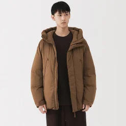 Discount Muji Veste à capuche en duvet pour homme – Marron Moka