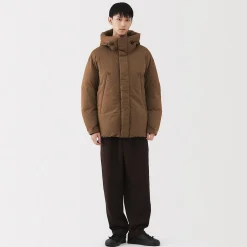 Discount Muji Veste à capuche en duvet pour homme – Marron Moka