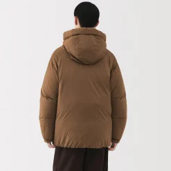 Discount Muji Veste à capuche en duvet pour homme – Marron Moka