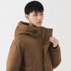 Discount Muji Veste à capuche en duvet pour homme – Marron Moka