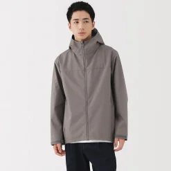 Hot Muji Veste à capuche en polyester déperlante pour homme