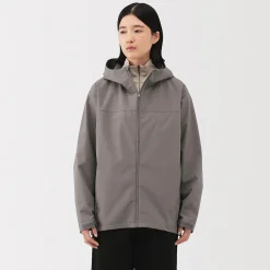 Hot Muji Veste à capuche en polyester déperlante pour homme