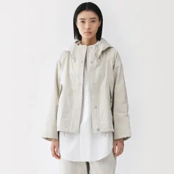 Best Muji Veste à capuche en toile de coton léger pour femme