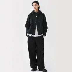 Best Muji Veste à capuche en toile de coton léger pour femme