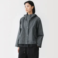 Best Muji Veste à capuche en toile de coton léger pour femme