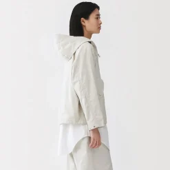 Best Muji Veste à capuche en toile de coton léger pour femme