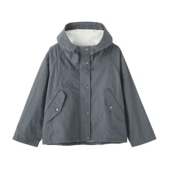 Best Muji Veste à capuche en toile de coton léger pour femme