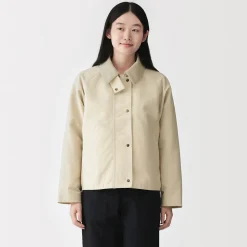 Hot Muji Veste à col montant en velours côtelé déperlant pour femme