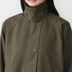 Hot Muji Veste à col montant en velours côtelé déperlant pour femme