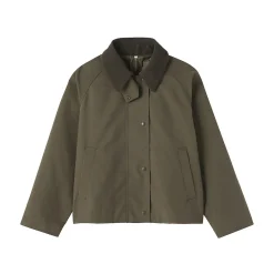 Hot Muji Veste à col montant en velours côtelé déperlant pour femme