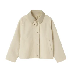 Hot Muji Veste à col montant en velours côtelé déperlant pour femme