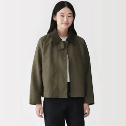 Hot Muji Veste à col montant en velours côtelé déperlant pour femme