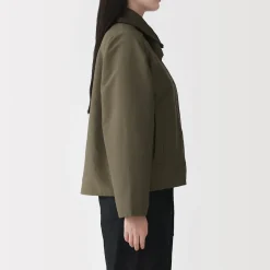 Hot Muji Veste à col montant en velours côtelé déperlant pour femme