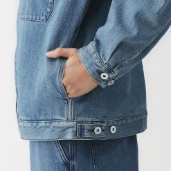 Hot Muji Veste à poches denim en kapok mélangé pour homme