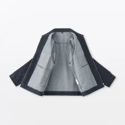 Hot Muji Veste à poches denim en kapok mélangé pour homme