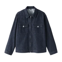 Hot Muji Veste à poches denim en kapok mélangé pour homme