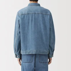 Hot Muji Veste à poches denim en kapok mélangé pour homme
