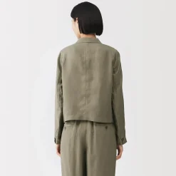 Hot Muji Veste courte en lin et lyocell pour femme