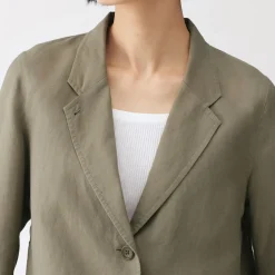 Hot Muji Veste courte en lin et lyocell pour femme