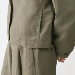 Hot Muji Veste courte en lin et lyocell pour femme