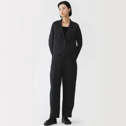 Hot Muji Veste courte en lin et lyocell pour femme