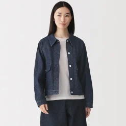 Discount Muji Veste de travail denim en kapok mélangé pour femme