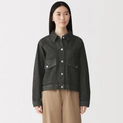 Discount Muji Veste de travail denim en kapok mélangé pour femme