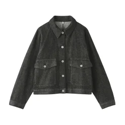 Discount Muji Veste de travail denim en kapok mélangé pour femme