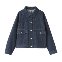 Discount Muji Veste de travail denim en kapok mélangé pour femme