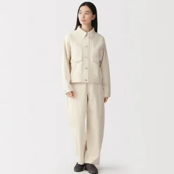 Discount Muji Veste de travail denim en kapok mélangé pour femme
