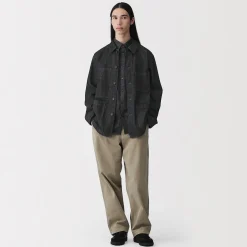 Clearance Muji Veste de travail denim en kapok mélangé pour homme