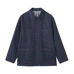 Clearance Muji Veste de travail denim en kapok mélangé pour homme