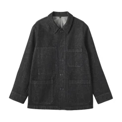 Clearance Muji Veste de travail denim en kapok mélangé pour homme