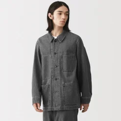 Clearance Muji Veste de travail denim en kapok mélangé pour homme