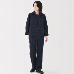 Clearance Muji Veste de travail en denim mélangé kapok pour femme