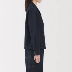 Clearance Muji Veste de travail en denim mélangé kapok pour femme