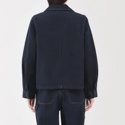 Clearance Muji Veste de travail en denim mélangé kapok pour femme