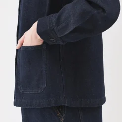Clearance Muji Veste de travail en denim mélangé kapok pour femme