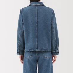 Clearance Muji Veste de travail en denim mélangé kapok pour femme